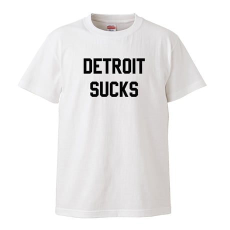 【Lester Bangs-レスター・バングス/DETROIT SUCKS-デトロイトサックス】5.6オンス Tシャツ/WH/ST- 189