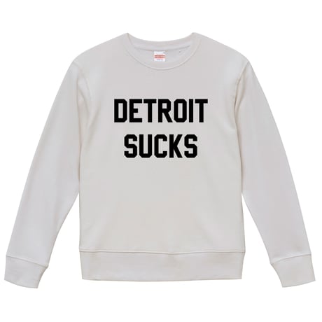 【Lester Bangs-レスター・バングス/DETROIT SUCKS-デトロイトサックス】9.3オンス スウェット/WH/SW- 189