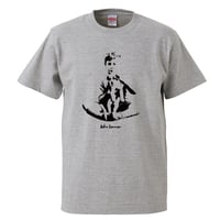 【John Lennon-ジョンレノン /with puppy】5.6オンス Tシャツ/GY/ST- 396