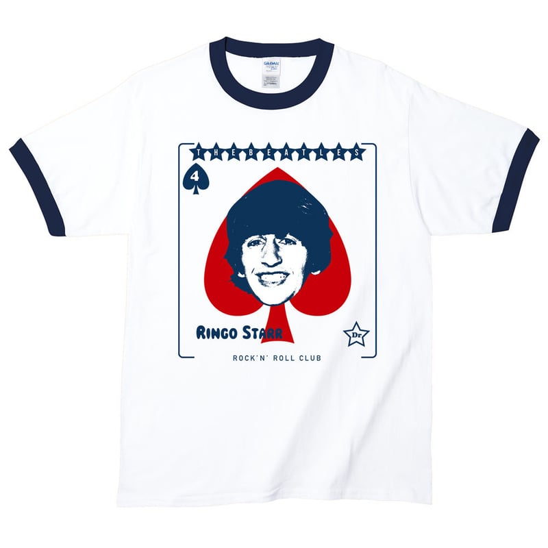RINGO STARR Playing Card/リンゴスター】5.3オンス Tシャツ/WH