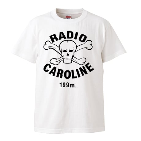 【radio caroline/イギリス海賊ラジオ】5.6オンス Tシャツ/WH/ST- 739