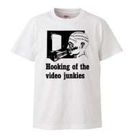【Hooking of the video junkies/ビデオジャンキー】5.6オンス Tシャツ/WH/MT- 004