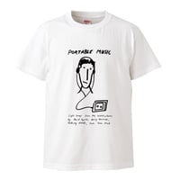 【Portable music/ トーキング・ヘッズ、トム・トム・クラブ】5.6オンス Tシャツ/WH/ST-938