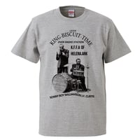 【Sonny Boy Williamson-サニーボーイウィリアムスン/KING BISCUIT TIME】 5.6オンス Tシャツ/GY/ST- 371