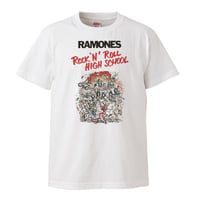 【Ramones-Rock 'n' Roll High School /ラモーンズ-ロックンロールハイスクール】5.6オンス Tシャツ/WH/ST-084