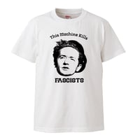 【Woody Guthrie-ウディ・ガスリー/キルズ・ファシスト】5.6オンス Tシャツ/WH/ST- 353