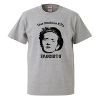 【Woody Guthrie-ウディ・ガスリー/キルズ・ファシスト】5.6オンス Tシャツ/GY/ST- 353