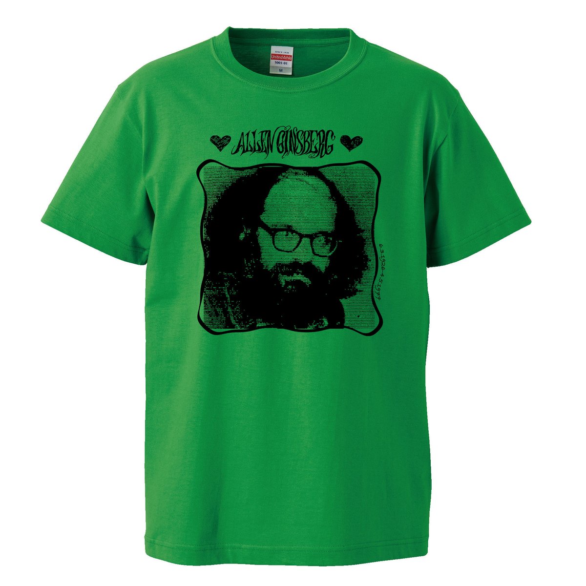 Allen Ginsberg-アレン・ギンズバーグ】5.6オンス Tシャツ/GR/ST-55