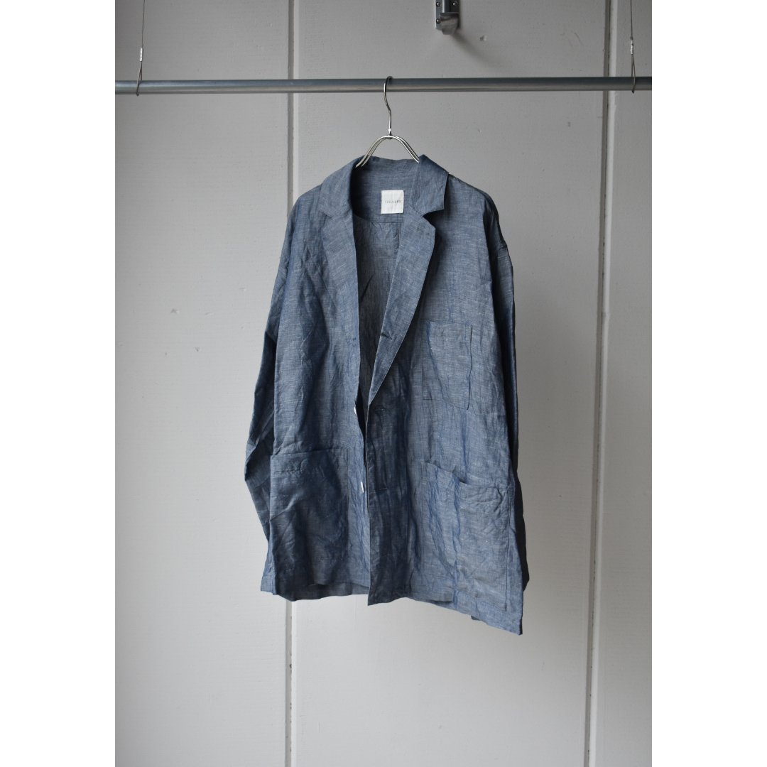 TOUJOURS/ indigo cotton linen chambray cloth At
