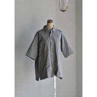 TOUJOURS/ garment  dye cotton stretch poplin  cloth  half sleeve big coverall  shirt
