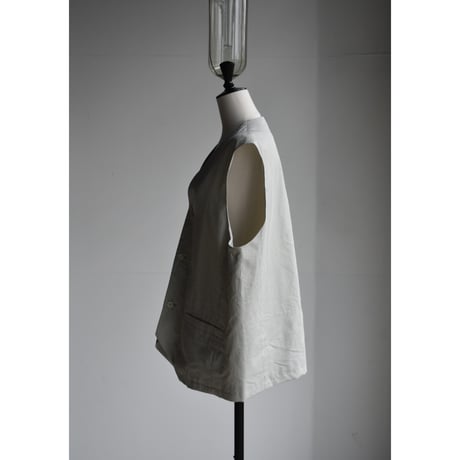 TOUJOURS / cotton*silk light weight gaberdine  cloth  oversize  vest