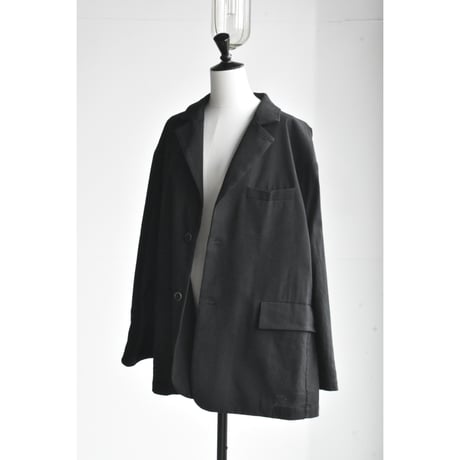 TOUJOURS / cotton*CANAPA mild vintage cloth oversized 1 +2 button sack  jacket