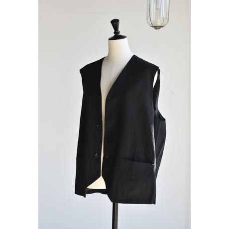 TOUJOURS / cotton *CANAPA mild vintage cloth oversized  vest