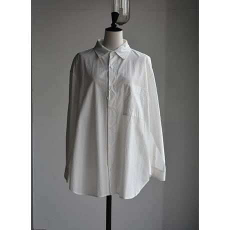 TOUJOURS / washed  cotton poplin cloth back gathered  shirt