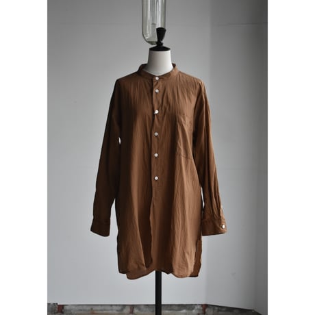 TOUJOURS/ super  Fine count cotton cloth classic band collar shirt