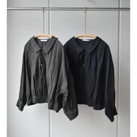TOUJOURS / cotton*silk faille cloth collared bolero blouse