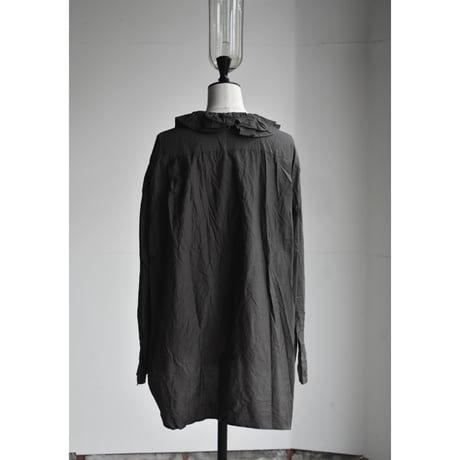 TOUJOURS / cotton*silk faille cloth ruffle collar baggy  shirt
