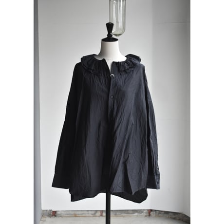 TOUJOURS / cotton*silk faille cloth ruffle collar baggy  shirt