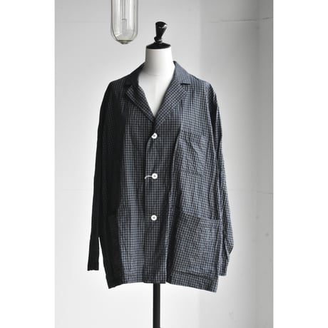 TOUJOURS / cotton * silk  tattersall plaid cloth Atelier   jacket