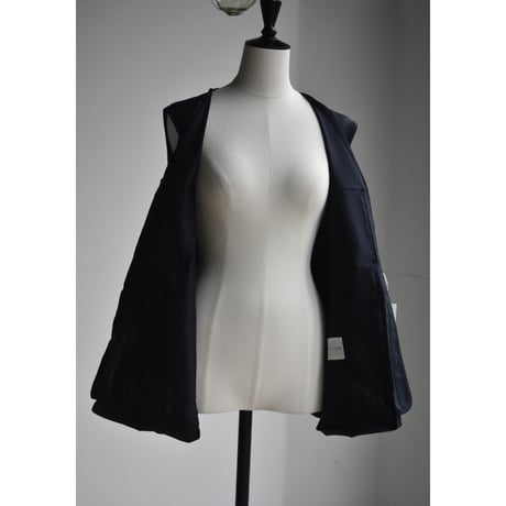 TOUJOURS  / super120‘s worsted wool flannel cloth hunthing utilitylong vest