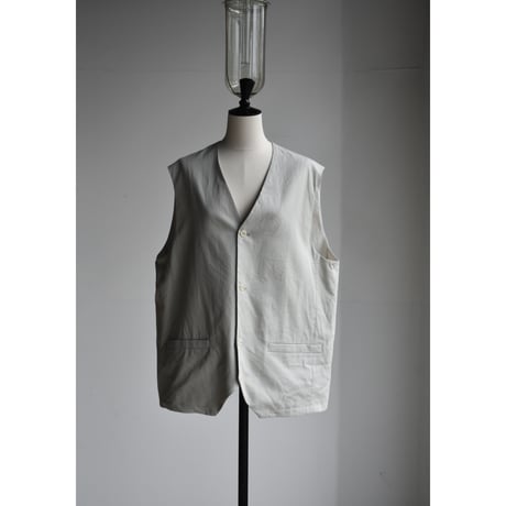 TOUJOURS / cotton*silk light weight gaberdine  cloth  oversize  vest