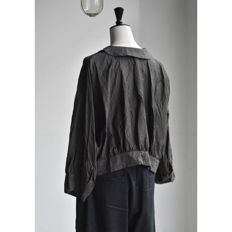 TOUJOURS / cotton*silk faille cloth collared bolero blouse