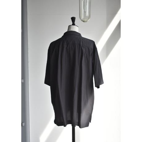 TOUJOURS/  Fine yarn cotton cloth open collar half sleeve big cover all shirt