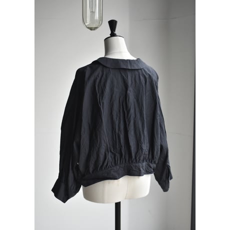 TOUJOURS / cotton*silk faille cloth collared bolero blouse