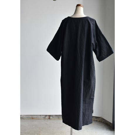 TOUJOURS/ High  count  cotton ramie cloth shoulder botann sack dress