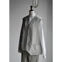 TOUJOURS / cotton*silk light weight gaberdine  cloth  oversize  vest