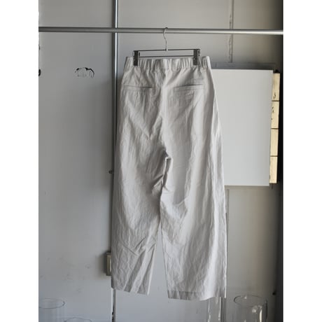 TOUJOURS/ cotton  silk ramie chambray 2 in -pleat baggy pants