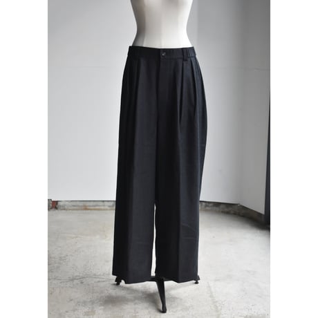 TOUJOURS / super120*s worsted wool flannel cloth 2in-pleat baggy pants