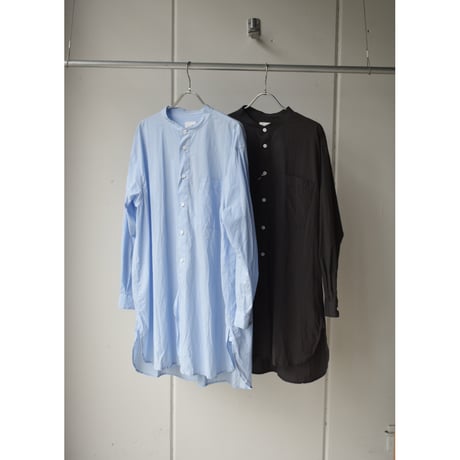 TOUJOURS /  Fine yarn cotton cloth classic band collar shirt