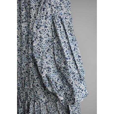 TOUJOURS/ liberty  petit Flower print  cotton cloth half sleeve classic gathered dress