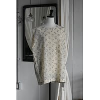 TOUJOURS / fine  cotton gaze pigment floral print cloth pocket big tank shirt