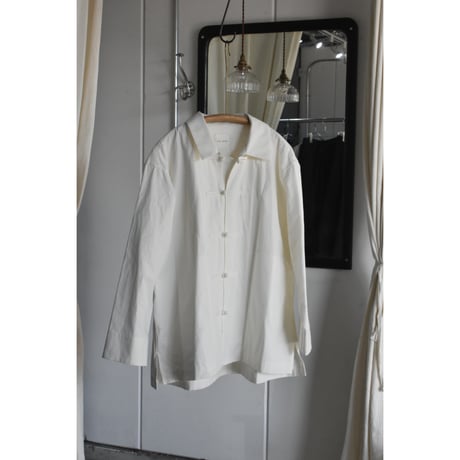 TOUJOURS   / superior  raw cotton  vintage sheeting　cloth oversize China shirt