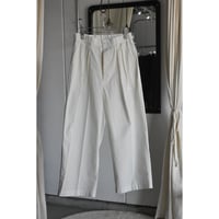 TOUJOURS / superior  raw cotton  vintage sheeting cloth 2 in -pleat baggy pants