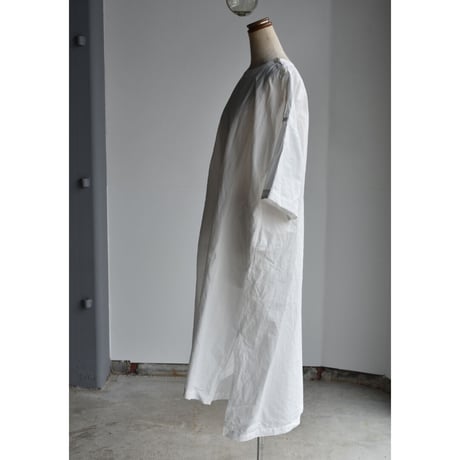 TOUJOURS/ High  count  cotton ramie cloth shoulder botann sack dress