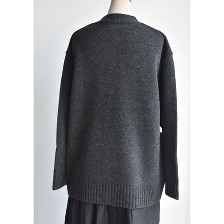TOUJOURS /  extra lambs wool *cashmere Knit V-neck  loose fit boy ‘s cardigan