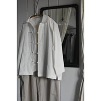 TOUJOURS   / superior  raw cotton  vintage sheeting　cloth oversize China shirt