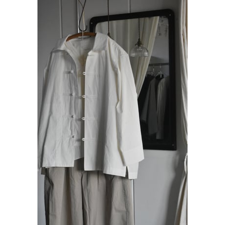 TOUJOURS   / superior  raw cotton  vintage sheeting　cloth oversize China shirt