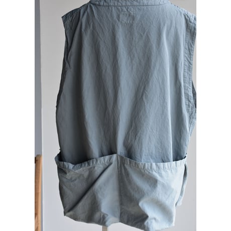 TOUJOURS/ garment  dye viscose cotton twill cloth work pullover vest