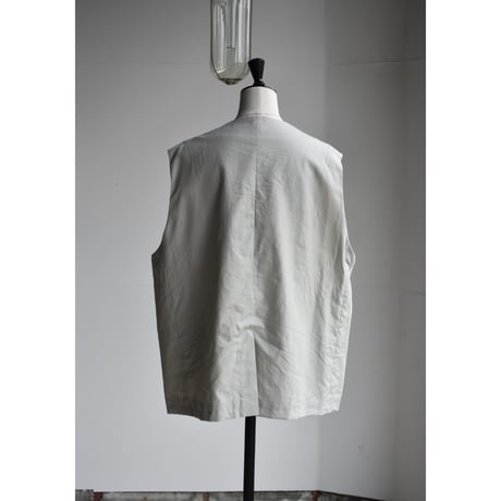 TOUJOURS / cotton*silk light weight gaberdine  cloth  oversize  vest