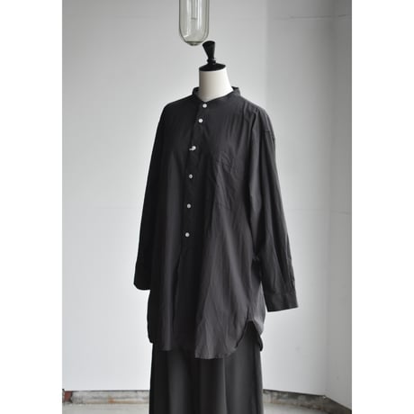 TOUJOURS /  Fine yarn cotton cloth classic band collar shirt