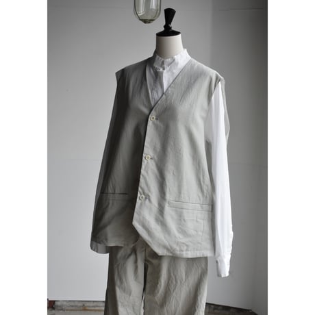 TOUJOURS / cotton*silk light weight gaberdine  cloth  oversize  vest