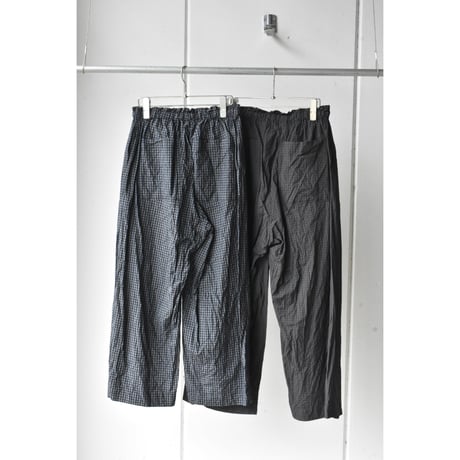 TOUJOURS / cotton  silk tattersall plaid cloth pajama pants