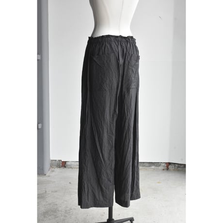 TOUJOURS / cotton  silk tattersall plaid cloth pajama pants