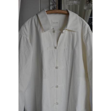 TOUJOURS   / superior  raw cotton  vintage sheeting　cloth oversize China shirt