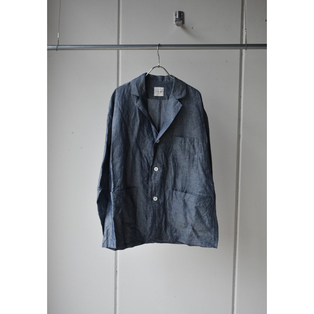 TOUJOURS/ indigo cotton linen chambray cloth At