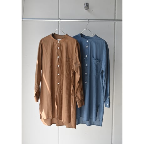 TOUJOURS/ super  Fine count cotton cloth classic band collar shirt